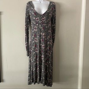 FERRANTE ITALY floral grey jersey dress